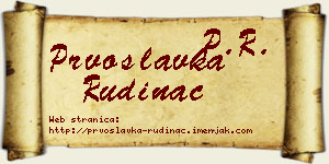 Prvoslavka Rudinac vizit kartica